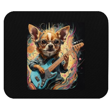 Discover Chihuahua Playing Guitar Mouse Pads