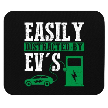Discover Easily Distracted By EV's Electric Car EV Driver Mouse Pads