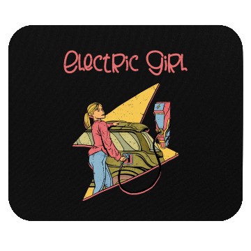 Discover Electric Girl EV Driver Electric Vehicle Mouse Pads
