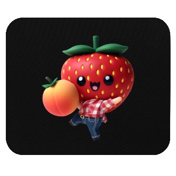 Discover Dancing strawberry with peach Mouse Pads