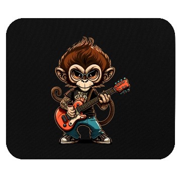 Discover Monkey Chimpanzee Playing Acousitc Rock Guitar Mouse Pads