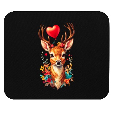 Discover Cute deer with heart shaped balloon. Mouse Pads