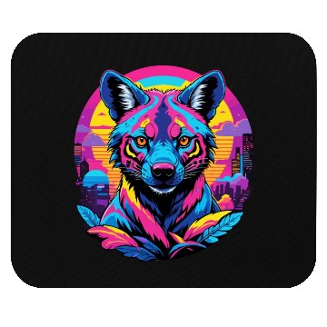 Discover Neon Wild - Urban Hyena Portrait Mouse Pads