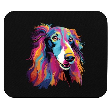Discover Watercolor Colorful Russian Greyhound Mouse Pads