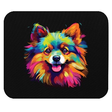 Discover Watercolor Colorful Pomeranian Mouse Pads