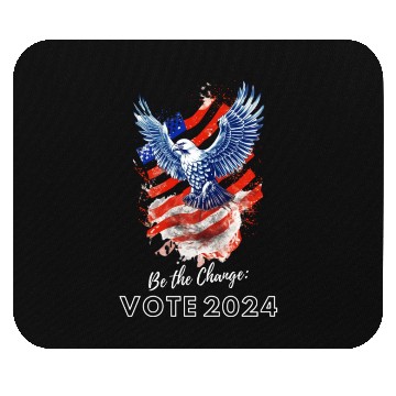 Discover Be the Change: Vote 2024! - Eagle & Flag Design Mouse Pads
