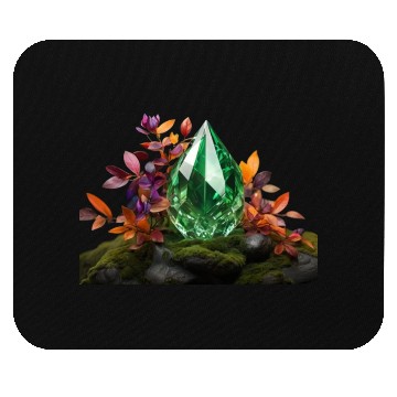 Discover green crystal Mouse Pads