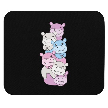 Discover Intersex Flag Pride Lgbtq Cute Hippo Mouse Pads