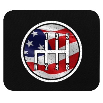 Discover American Flag Muscle Car 6 Gears Knob Car Mechanic Mouse Pads