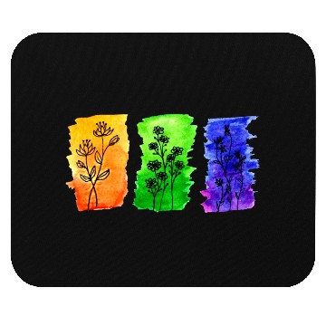 Discover Yellow Green Blue Flowers Mouse Pads