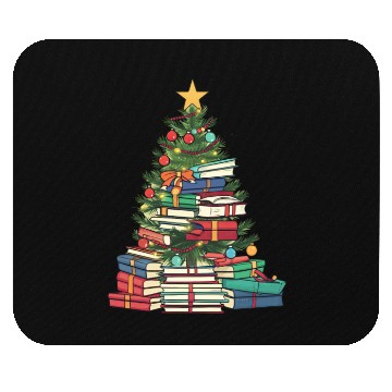 Discover Bookworm Christmas Tree books Mouse Pads