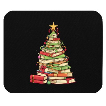 Discover Bookworm Christmas Tree books Mouse Pads