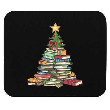 Discover Bookworm Christmas Tree books Mouse Pads