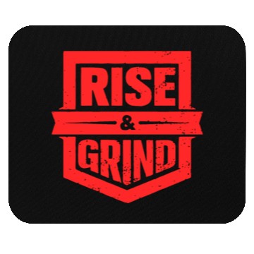 Discover Rise and Grind Gym Typography Design Mouse Pads