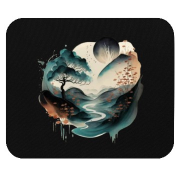 Discover tree and a river Mouse Pads
