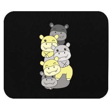 Discover Perigender Flag Pride Lgbtq Cute Hippo Stack Mouse Pads