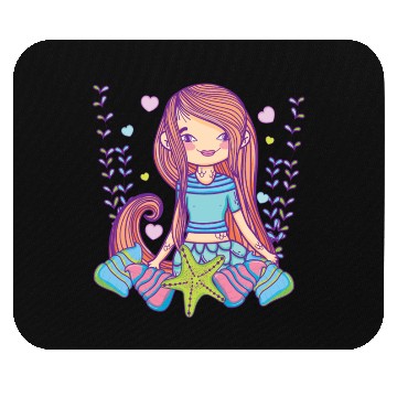 Discover Cute mermaid cartoon Mouse Pads