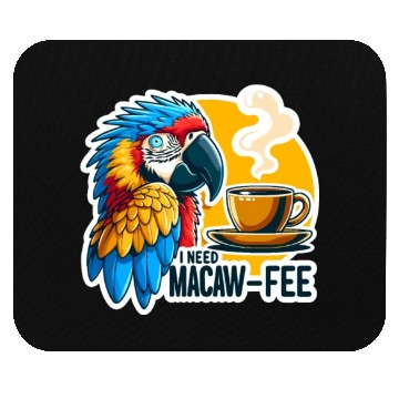 Discover Blue Gold Macaw Macaw-Fee Coffee Lover Mouse Pads