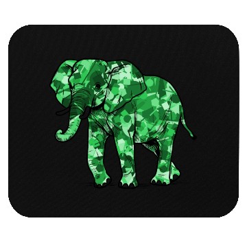 Discover Mighty Elephant in Emerald Green Mouse Pads