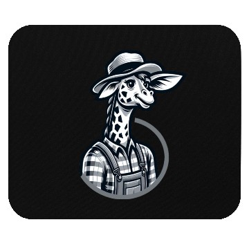 Discover Cute Giraffe Farmer Mouse Pads