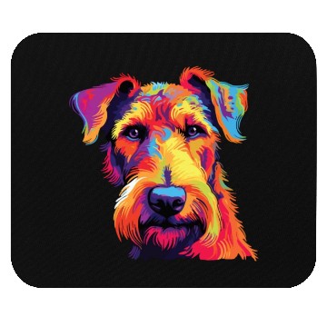 Discover Watercolor Colorful Airedale Terrier Mouse Pads