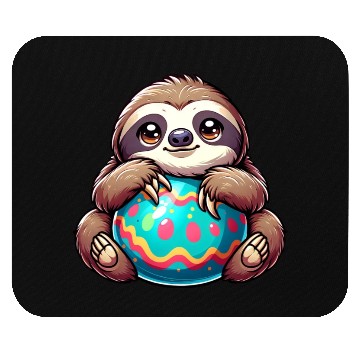 Discover Easter Sloth: Embrace and Easter Egg Mouse Pads