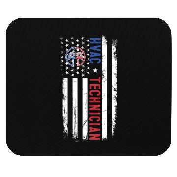 Discover HVAC Technician US American Flag HVAC Mechanic Eng Mouse Pads