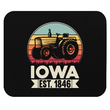Discover Iowa Vintage Tractor Farmer Gifts Mouse Pads