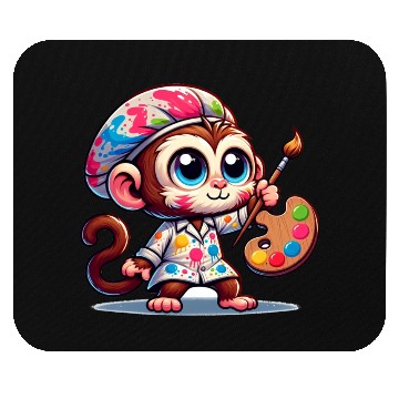 Discover Cute Monkey Artist Mouse Pads