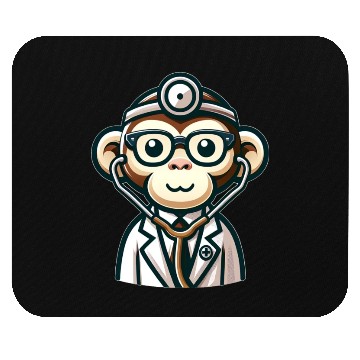 Discover Cute Monkey Doctor Mouse Pads