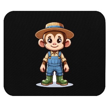 Discover Cute Monkey Farmer Mouse Pads