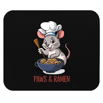 Discover Paws and Ramen Funny Rat Animal Sayings Mouse Pads