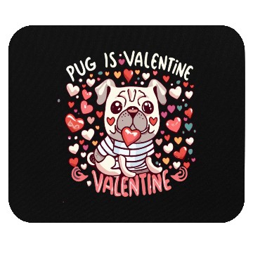 Discover Pug Is My Valentine Cute Valentines Mouse Pads