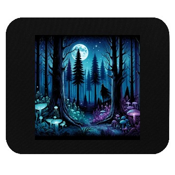 Discover Mystic Moonlit Enchanted Forest Mouse Pads