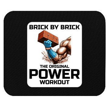 Discover Bricklayer Bricklaying Humor Power Workout Funny Mouse Pads