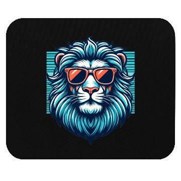 Discover Chill Monarch - Lion with Sunglasses Retro Mouse Pads