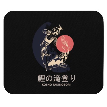 Discover Sunrise Ascent: Twin Koi Journey Mouse Pads