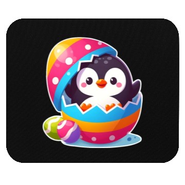 Discover Penguin hatches from colorful Easter egg Mouse Pads