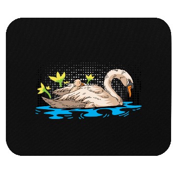 Discover Mother Child Swan Zookeeper Gift Mouse Pads