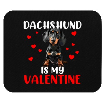 Discover dachshund is my valentine, dog valentines Mouse Pads