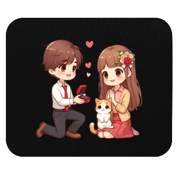 Discover A Man proposing beautiful girl on Valentine s day Mouse Pads