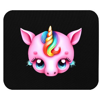 Discover Pink Baby Rainbow Unicorn Head Mouse Pads