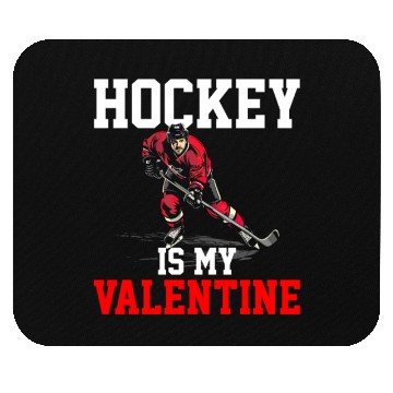 Discover hockey is my valentine Mouse Pads
