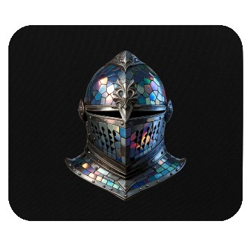Discover Enchanted Knight's Helmet - Stained Glass Armor Mouse Pads