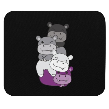 Discover Asexual Flag Pride Lgbtq Cute Hippo Bunch Mouse Pads