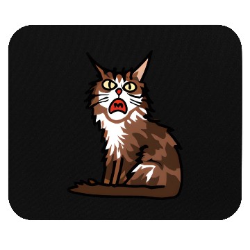 Discover Maine Cat - Grumpy or Surprised Expression Mouse Pads