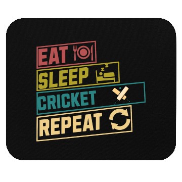 Discover Eat sleep cricket repeat hobby Mouse Pads