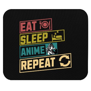 Discover Eat sleep anime repeat hobby Mouse Pads