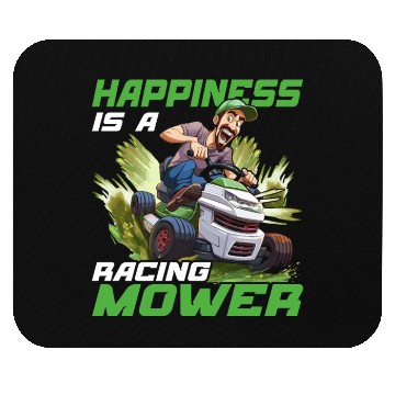 Discover Happiness Is A Racing Mower Mouse Pads
