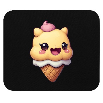 Discover Smiling Ice Cream Delight Mouse Pads